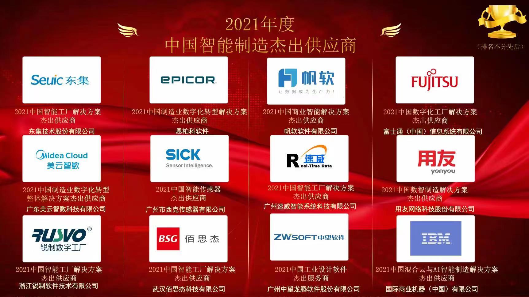 2021年度中国智能制造杰出供应商
