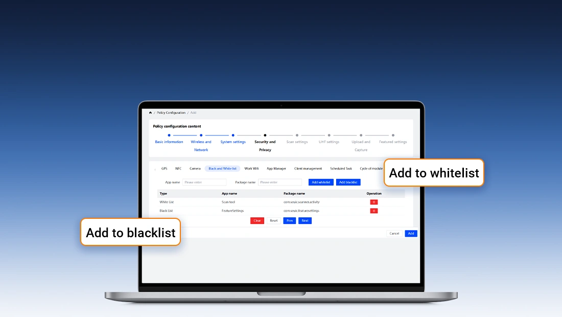 App Whitelist &amp; Blacklist